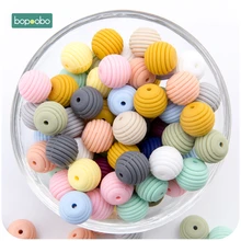 Bopoobo Espiral de Silicone Contas 20pcs 15mm Silicone Rodada DIY Acessórios Jóias Contas de Favo De Mel de Enfermagem BPA Livre Bebê Mordedor