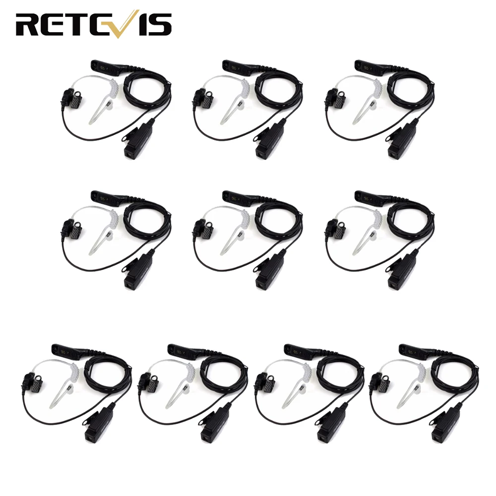 

10pcs Retevis R-1M21 Two-wire PTT Earpiece for Motorola XPR6000 XPR6550 DP4800 DP4801 P8268 Two Way Radio Walkie Talkie C9048A