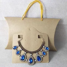 DIY белый/черный/коричневый большой подушку подарочной коробке ювелирные украшения Упаковка подушку поле 10 шт.+ 10 шт. ожерелье карты логотип дополнительная стоимость