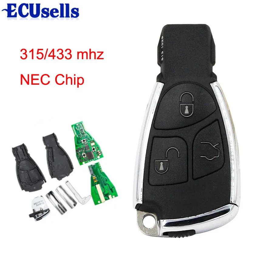 

3 Button Modified Remote Key 315MHz 433MHz With NEC Chip HU64 Blade for Benz 2005 model