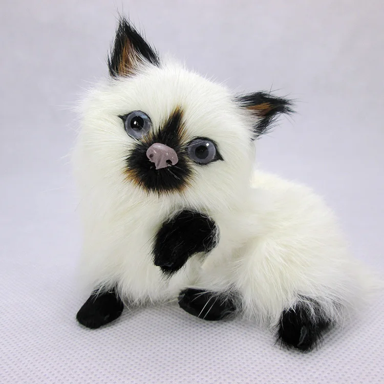 

Simulation cat polyethylene&furs cat model funny gift about 10cmx8cmx9.5cm