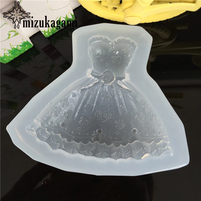 

1pcs UV Resin Jewelry Liquid Silicone Mold Wedding Dress Clothing Resin Molds For DIY Intersperse Decorate Making Molds