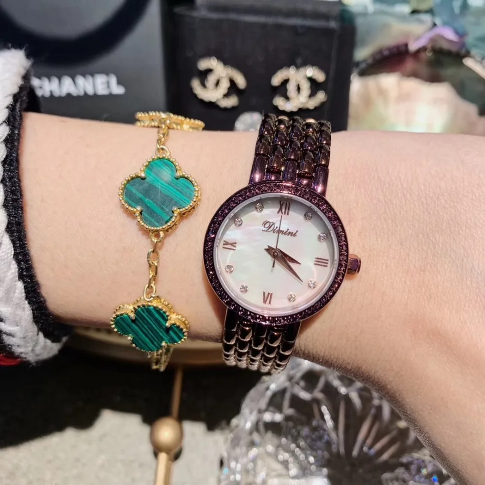 Noble Roxo Mulheres Pulseira Relógios Vestido Elegante