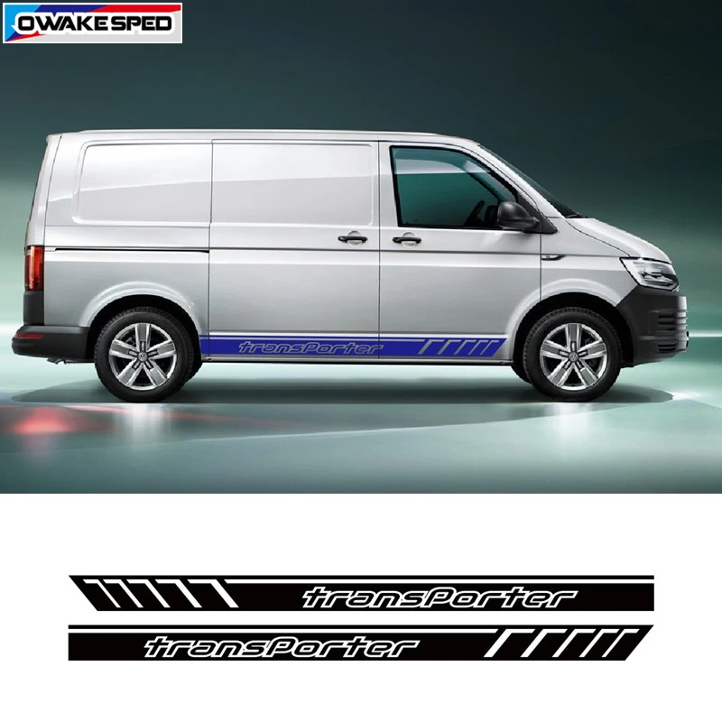 Для Volkswagen TRANSPORTER T4 T5 T6 Sport Stripes дверь боковая юбка Декор Наклейка на Автомобильный кузов виниловый наклейка Аксессуары для стайлинга автомобилей