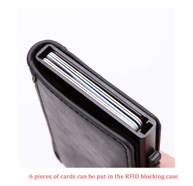 Бизнес RFID Блокировка путешествия карты бумажник мужчины и женщины автоматический всплывающий клик слайд кредитный держатель для карт Кожаный банк карт держатель