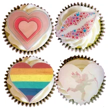 Подгонянные на День святого Валентина Сердца губы Ангел форма съедобные рисовые вафельные бумажные топперы для торта, предварительно вырезанные, кекс креативный инструмент для украшения