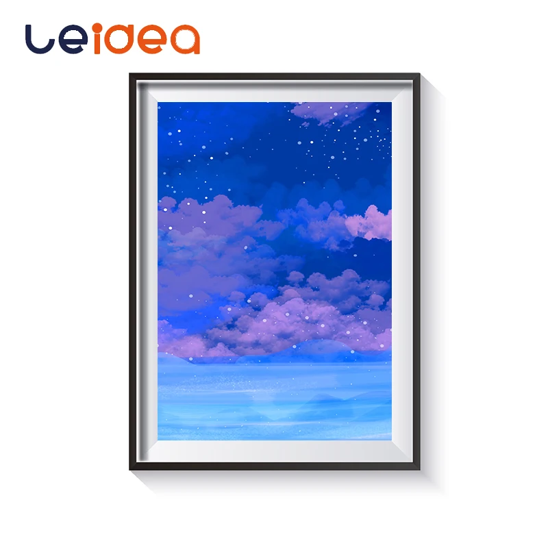 

DIY Painting By Numbers Fantasy Colored Starry Sky Drawing Coloring On Canvas Painting By Hand Wall Paint Landscape