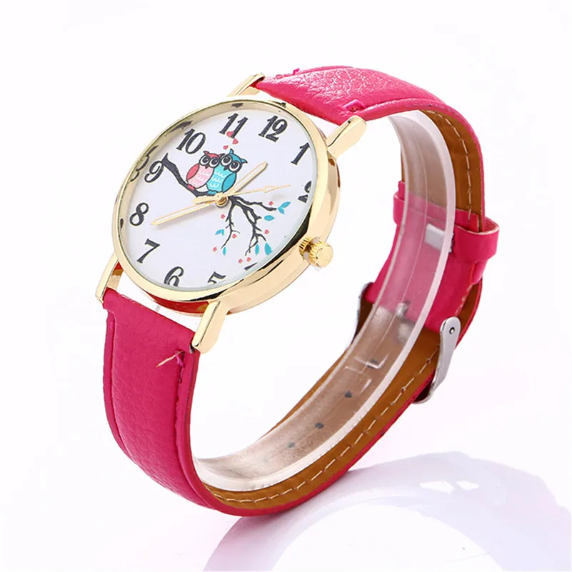 Fashion watch women casual watches Cute Owl Pattern leather watch strap alloy Quartz Analog Wrist Watch clock Reloj mujer M21 (7)