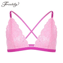 Мужское нижнее белье кружевное нижнее белье, чашечки расположены рядом, прозрачные ремешки сзади крест-накрест без «косточек бралет без подкладки, одежда для сна, Гей Мужской Топ-бюстгальтер