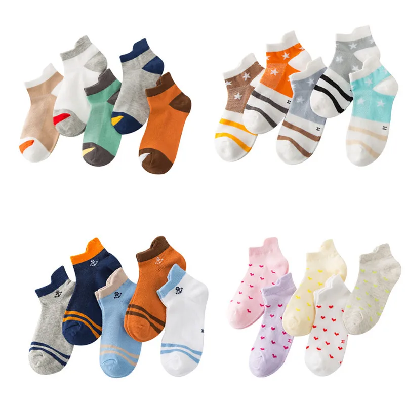 5 пар носков для малышей летние сетчатые хлопковые носки в полоску с якорем для новорожденных девочек и мальчиков, детские носки для От 3 до 12 лет