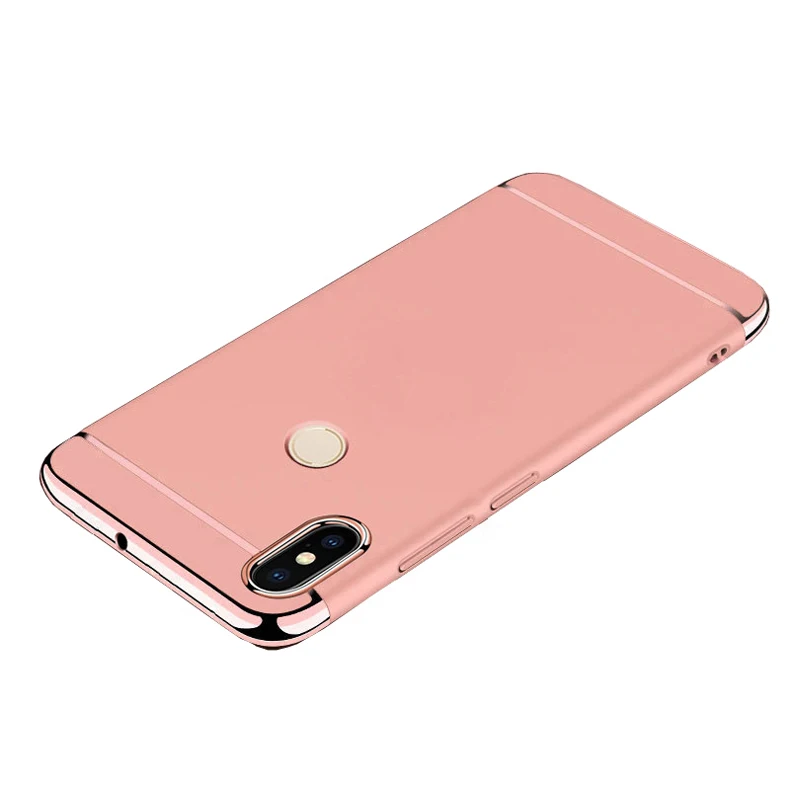 Mi xed цветной чехол для телефона для Xiaomi mi 8 mi 8 Lite задняя крышка модный прошитый матовый жесткий пластик Защитный корпус Coque Fundas - Цвет: Rose Gold-3in1