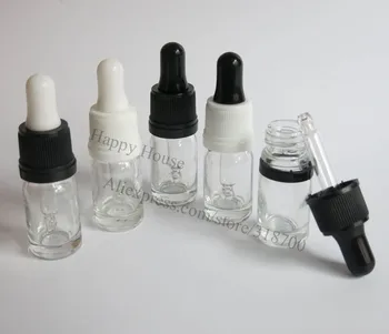 

500 x 5ml Clear Mini Glass Dropper Bottle,5cc Transparent Glass Essential Oil Bottle With Tamper Evident Dropper