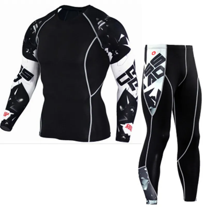 

2019 Top Quality New Mens Thermal Underwear Sets Compression Fleece Sweat Quick Drying Thermo Underwear Mens Leggings Long Johns