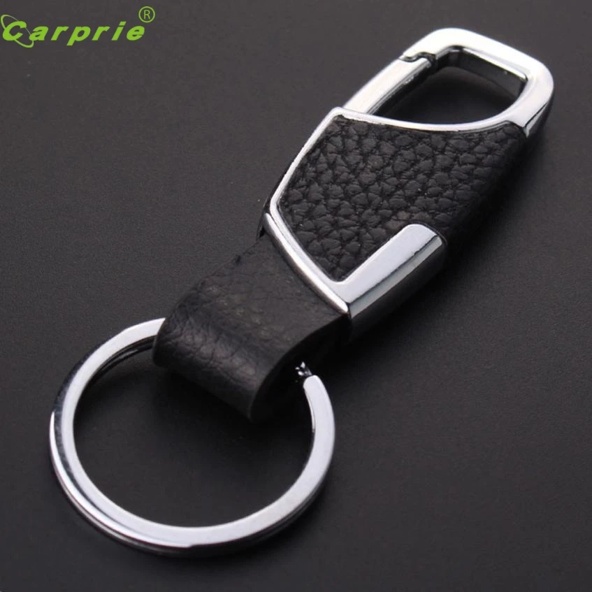 Hot Men Creative Metal Leather Key Chain Ring Keyfob Car Keyring Keychain Gifts