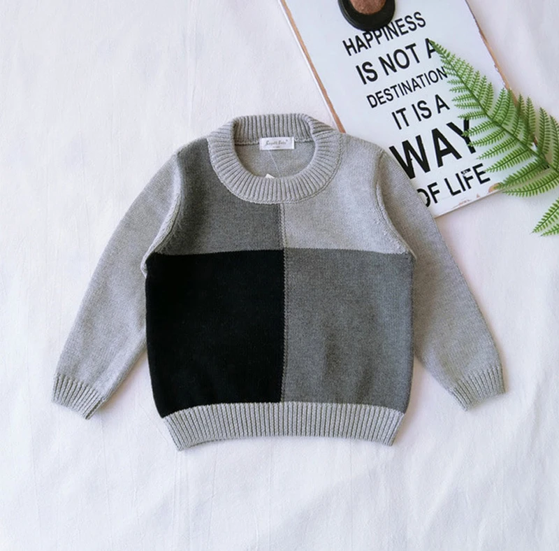Свитера для мальчиков осень-зима с рисунком вязаный свитер модный дизайн, детский пуловер для мальчиков и девочек, свитер, верхняя одежда, на рост от 80 до 120 см