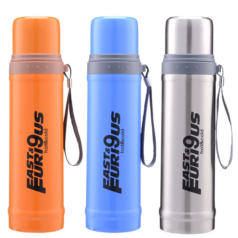 600/800ml Bullet Stainless Steel Insulation Cup Sport Thermos with Rope Vacuum Flask Portable Chilly Bottle | Дом и сад