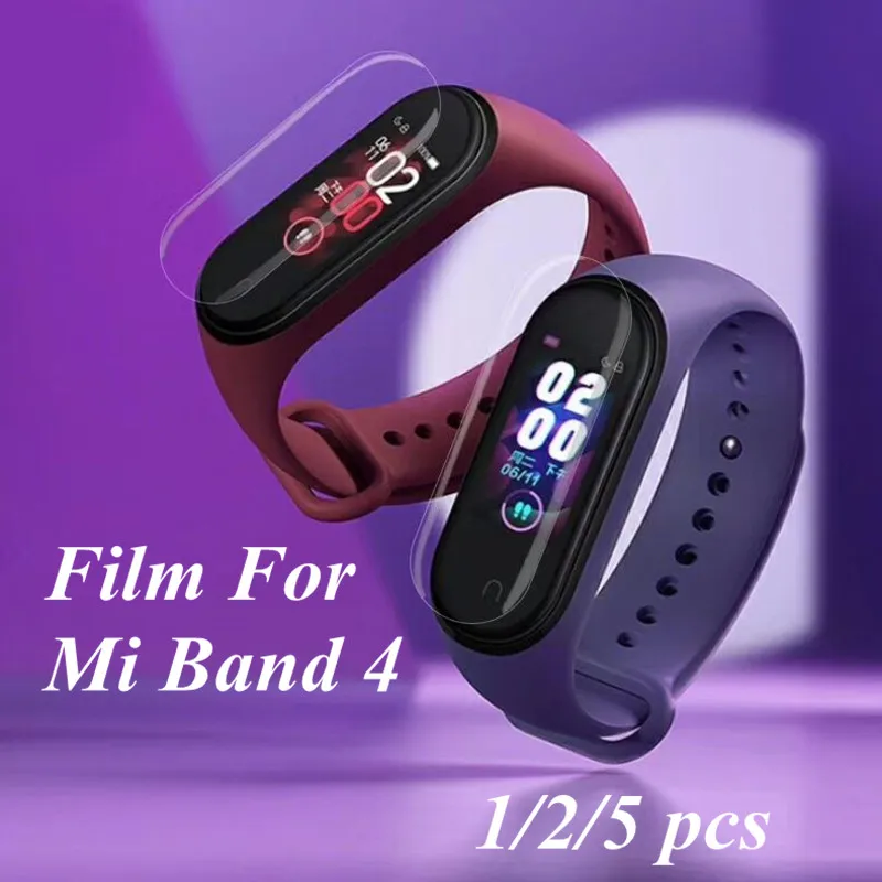Mi band 4, 5 шт., 2 шт., 1 шт., защитная пленка для экрана, Защитная пленка для Xiaomi mi band 4, против царапин, mi band 4, браслет mi band 4