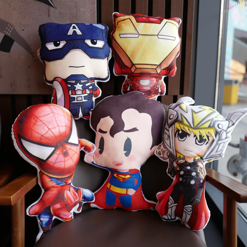 

40cm Cartoon The Avenger Pillow Iron man Captain America Spiderman Thor Doctor strange Movie film Figure Fan Collection gift