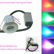 DHL IP67, сертификат Европейского соответствия, сертификат независимого Испытательного и сертификационного 3 Вт прожектор красного, зеленого, синего цвета. светодиодный burried с сигналами "красный-зеленый-синий 3in1, DS-11-1-3W-RGB, 1X3 W, 5VDC, постоянное напряжение