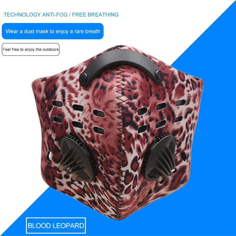 Red Leopard Print Маска для лица с активированным углем акулы тигра, антивирусный шарф, бесшовный головной убор в масках, защита от пыли, лыжная велосипедная маска для лица - Цвет: Red Leopard Print