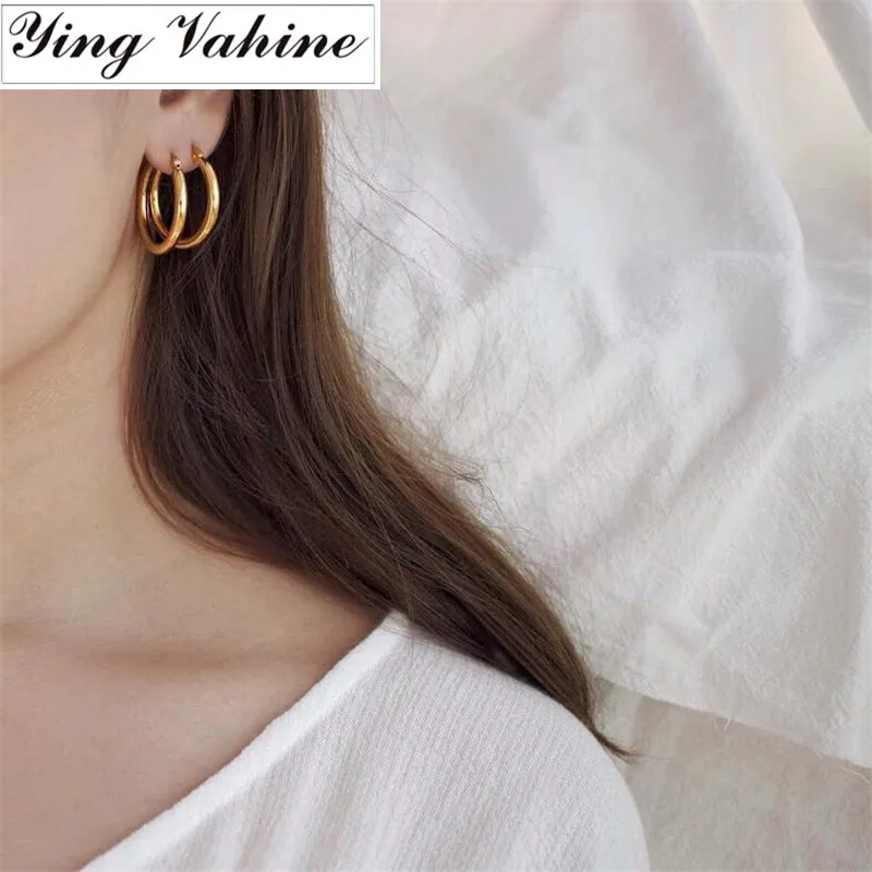 

ying Vahine Big and Small Silver & Gold Hoop Earrings 100% 925 Sterling Silver Round Earrings for Women Earrings Hoops