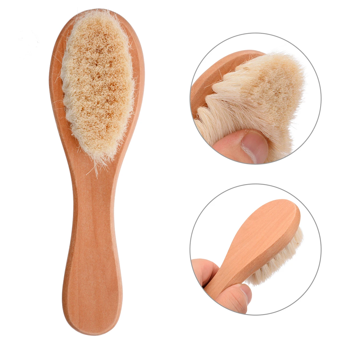 Newborn Baby Hairbrush Wooden Brush Natural Hair Brush Soft Bristles Scrub Massager Tools For Bathroom Accessories