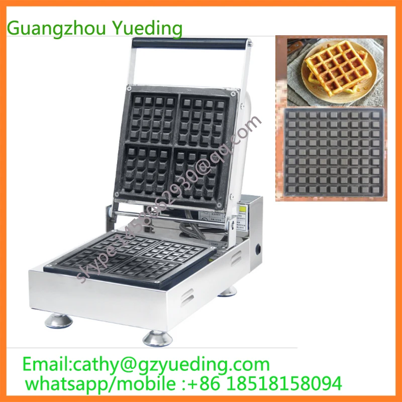 

Commercial Use Non-stick 110v 220v Electric 4pcs Belgium Belgian Liege Waffle Iron