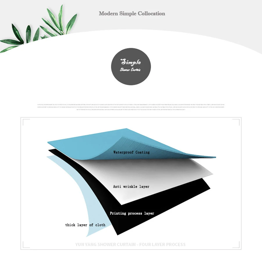 Thick Waterproof polyester Shower Curtain 5