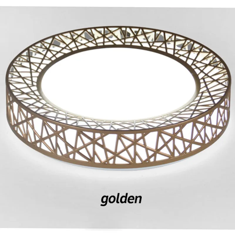 Современные светодиодные потолочные лампы для спальни гостиной железный светильник домашний декоративный черный/белый круглый Птичье гнездо потолочный светильник