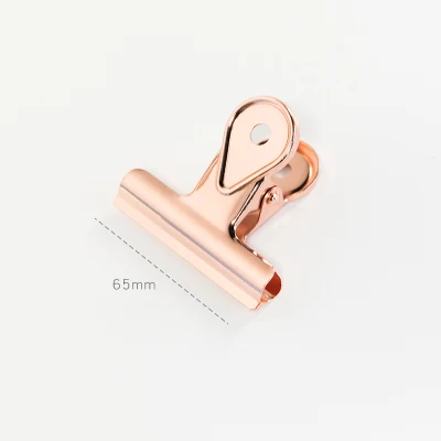 Luxury Gold Rose Gold Metal Clip File Paper Documents Binder Clip Tickets Clamp 
