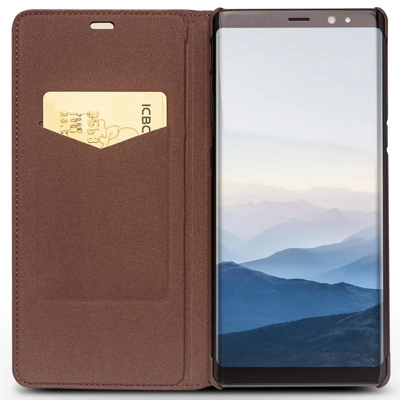 QIALINO Модный чехол из натуральной кожи для samsung Galaxy Note 8 роскошный Ультратонкий чехол для карт для samsung note 8 6,3-дюймов
