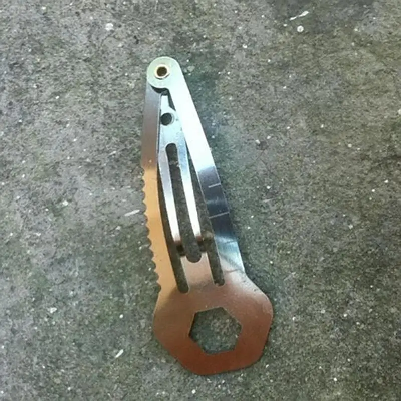 다기능 스테인레스 스틸 머리핀 헤어 클립 눈금자 커터 스크루 드라이버 EDC 기어 키 체인 8 1 포켓 유틸리티 생존 도구