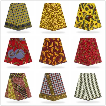 

ESEWING 2019 High Quality African Wax Print Fabric 100% Cotton Ankara Sewing Material For Dress Ankara Wax print Fabric 6yards