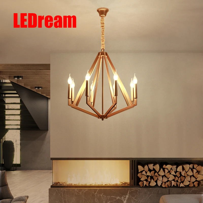 

The Nordic art restaurant droplight American, wrought iron sitting room lamp bedroom villa, creative personality bar