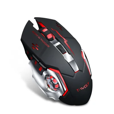 Huppgou 2,4 GHz Беспроводная Эргономика оптическая мышь custome gaming Механическая мышь для e-sports семицветная подсветка - Цвет: NO.2