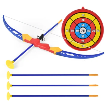 

Children's Simulation Bow and Arrow Soft Plastic Arrow Kids Archery Bow and Arrow Toy Set with Target Outdoor Garden Fun Game