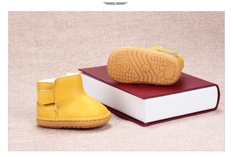 Botas de Neve Sola da Criança Anos de Idade Sapatos de Bebê de Couro Inverno Crianças Macio Vaca Músculo Sapatos 0-1-2-3 Genuíno 12 músculo sola da criança sapatos 0-1-2-3 anos