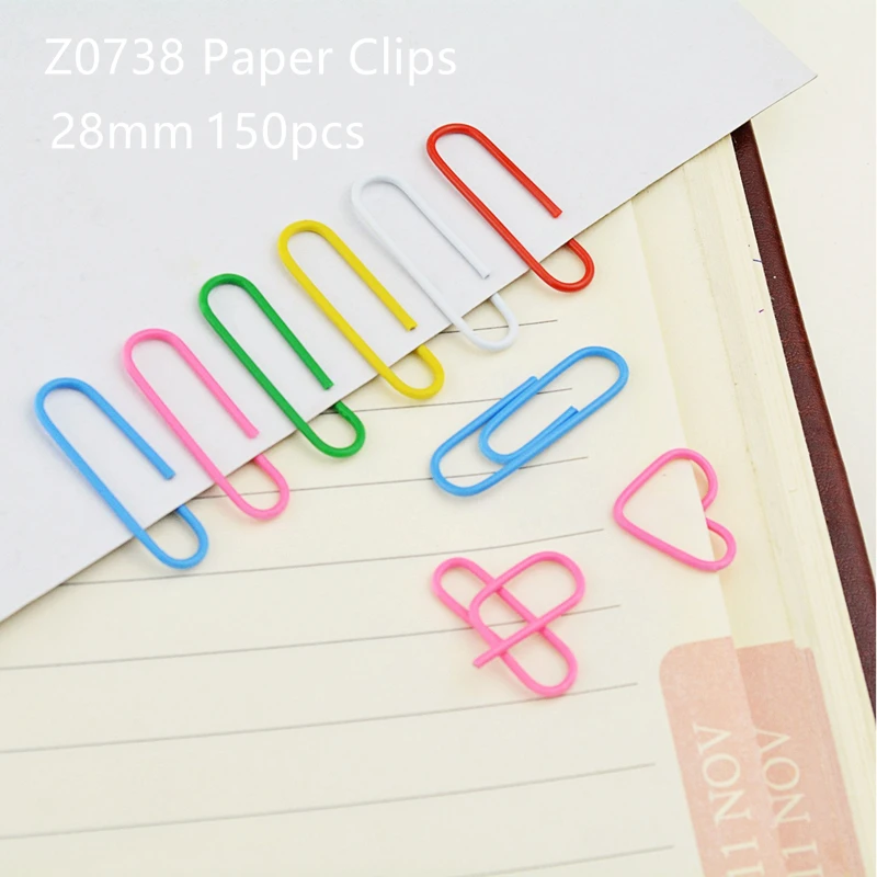 300 шт Z-LABEL красочные бумажные зажимы белый бумажный зажим конфетные цветные скрепки для бумаги оптом