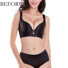 BEFORW набор бюстгальтеров с большой чашкой, сексуальный бесшовный бюстгальтер с эффектом пуш-ап и трусики, набор нейлонового беспроводного женского нижнего белья размера плюс, набор бюстгальтеров с чашечками D