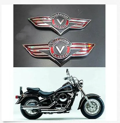 Мотоцикл Бензобак герба Знак Chrome подходит для Kawasaki Vulcan VN400/500/800/1500*2 шт. |