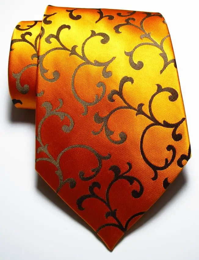 Новая Мода Пейсли Цветочные Галстук Мужской 9 см набор шелковых галстуков синий. Золота. Оранжевый жаккардовый тканый Шелковый мужской галстук Галстук - Цвет: Оранжевый