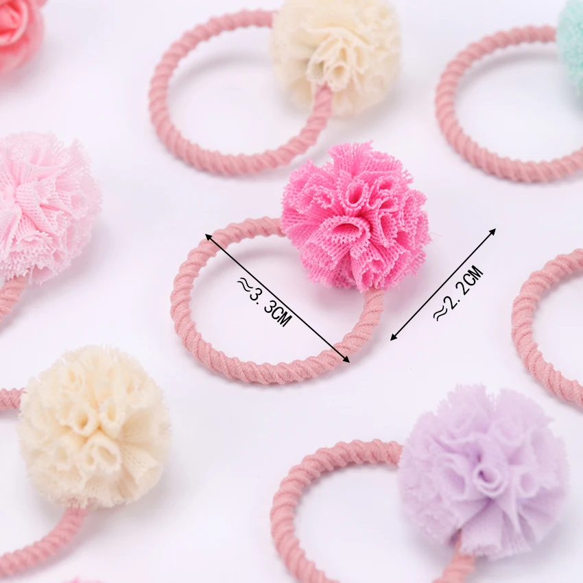 2PCS Cute Little Girls Hair Ties Ball Elastic Hair Band For Kids Hair Ropes Hair Accessories