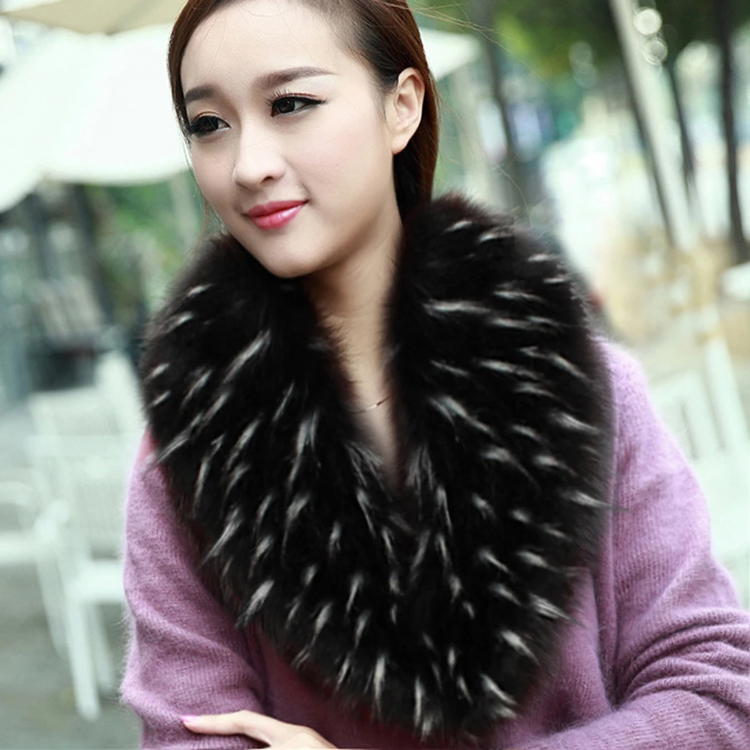 Fashion Women Faux Fur Collar Coat Scarf Oversized Winter Warm Hairy