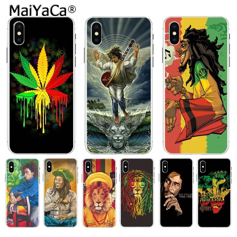 Чехол для телефона MaiYaCa bob marleys lion rasta reggae Diy защитный чехол Apple iPhone 8 7 6 6S Plus X XS max 5 5S SE