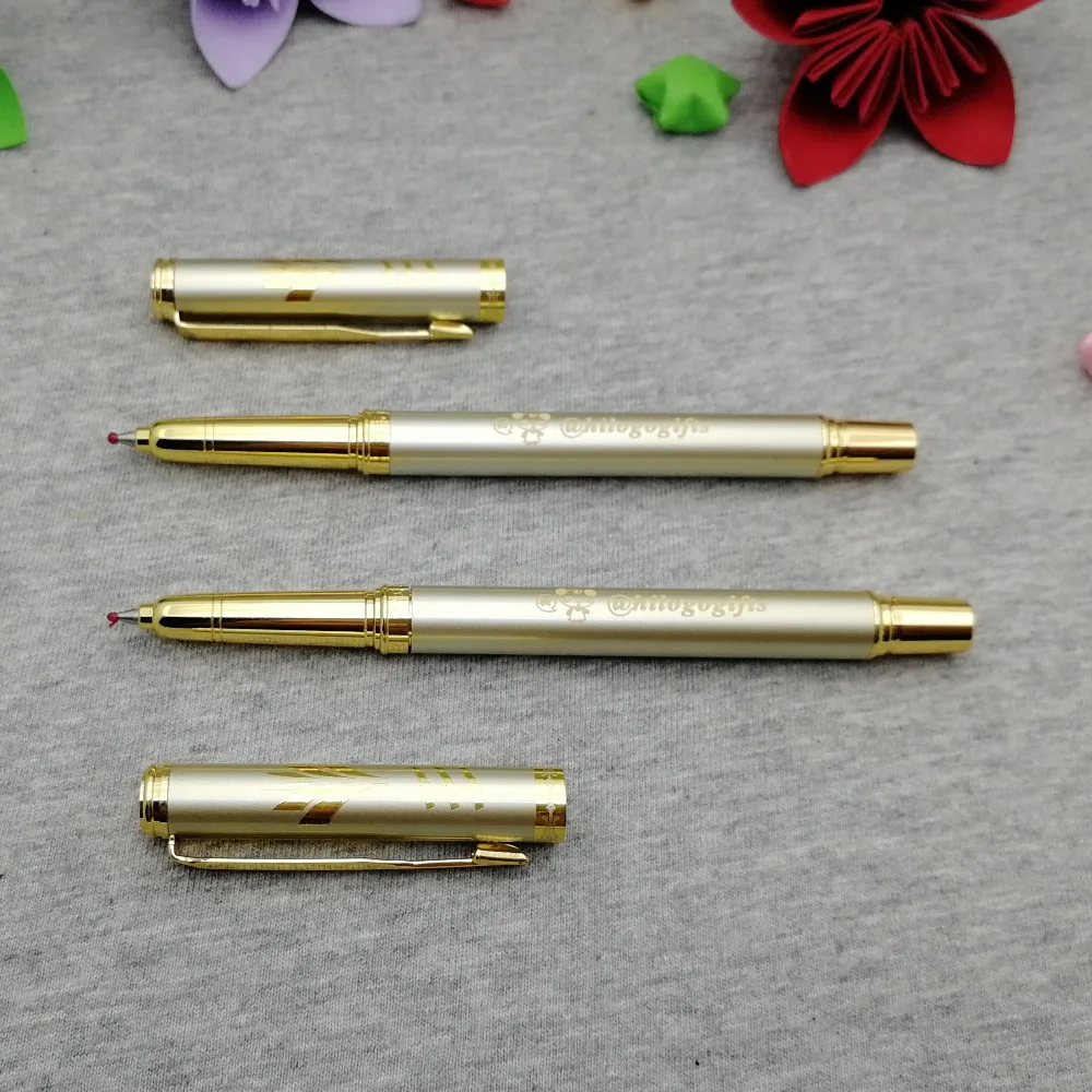 

60g/pc heavy Luxury Golden style cap pen custom free with any logo/artwork/phone on the pen body 30pcs a lot for small business