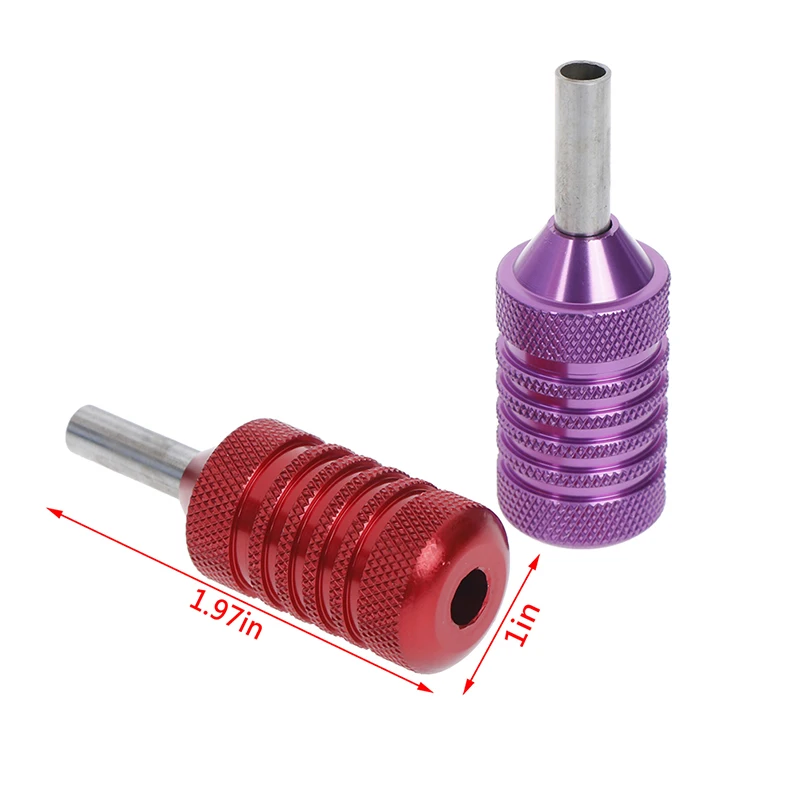 1PC 25mm Aluminum Tattoo Machine Grips With Set Screws & Tube Supply 6 Colors Available