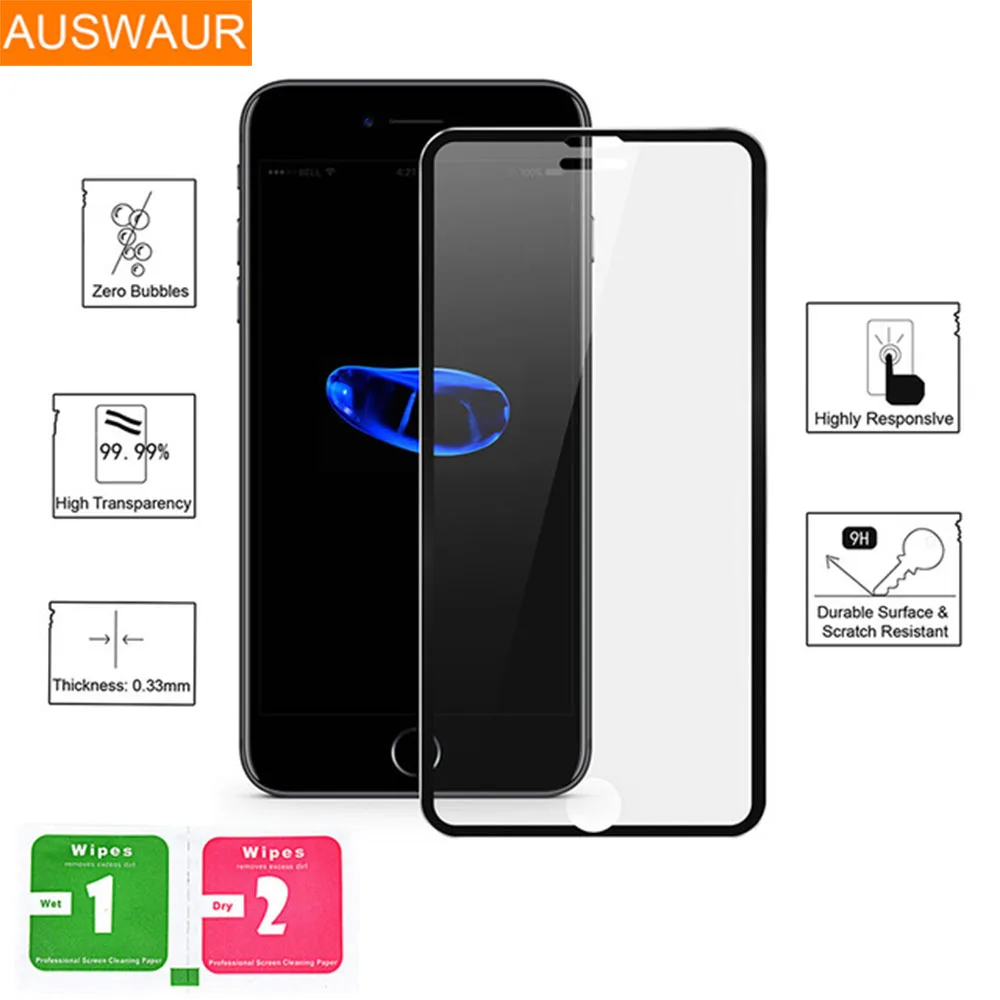 3D закаленное стекло из алюминиевого сплава для iphone 8 Plus полноэкранная защита Apple 7