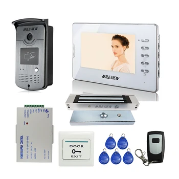 

Brand New 7" Color Screen Video Door Phone Intercom System 1 Monitor + 1 RFID Access Camera Electric Magnetic Lock FREE SHIPPING