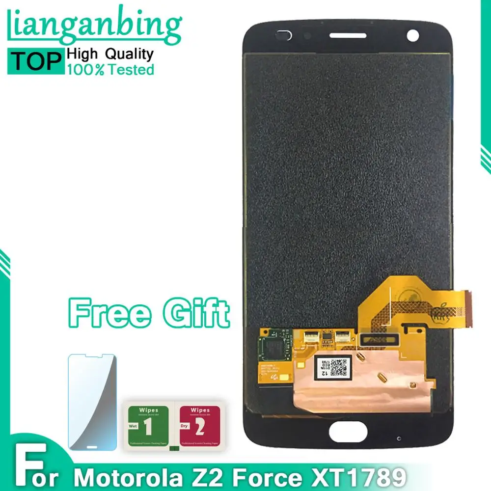 ЖК-дисплей 5 дюйма для Motorola MOTO Z2 Force XT1789 с сенсорным экраном и дигитайзером в сборе