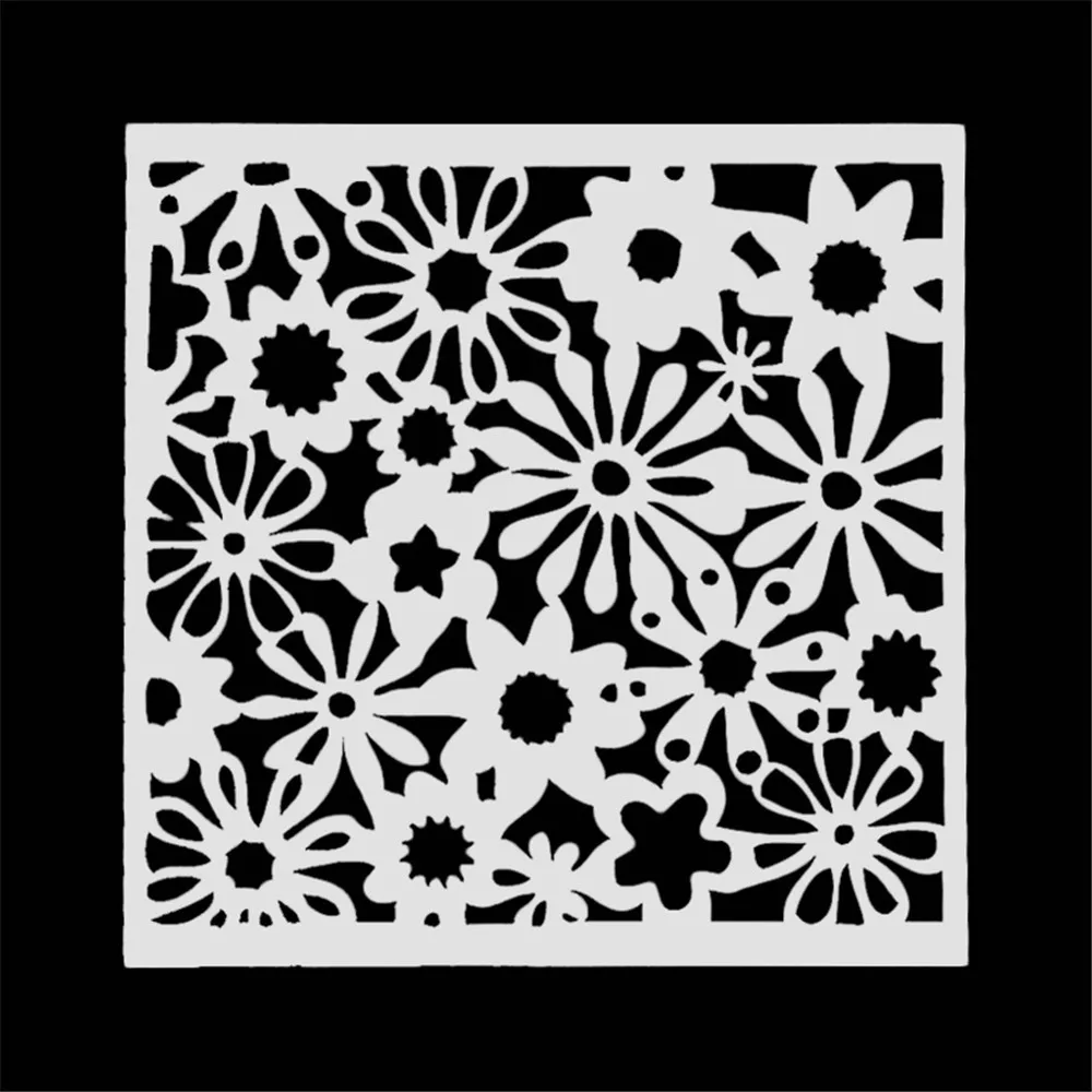 DIY торт ко дню рождения stencil квадратный пирог распылительная форма украшения печати SugarCraft Прямая поставка Mar29